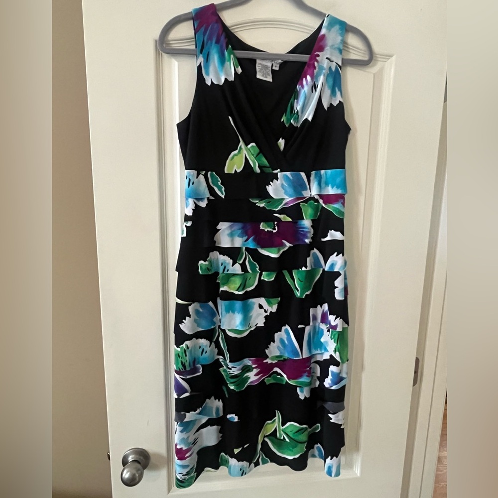 Maggy London Elegant Floral Sleeveless Dress Women’s Size 8